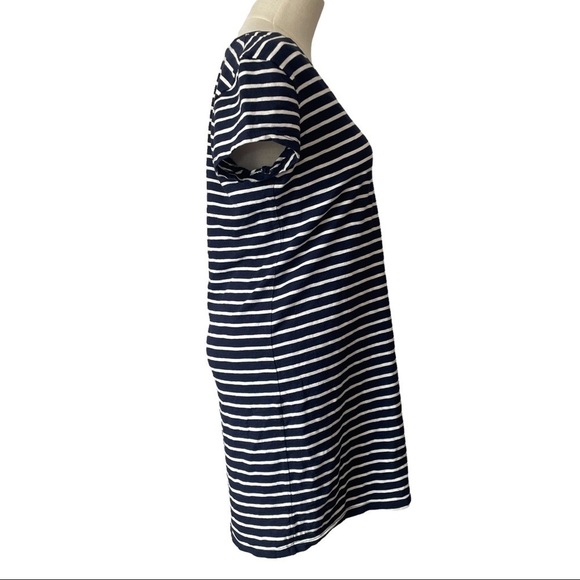 Gap navy  blue white shirt sleeved striped t-shirt dress - Picture 3 of 8